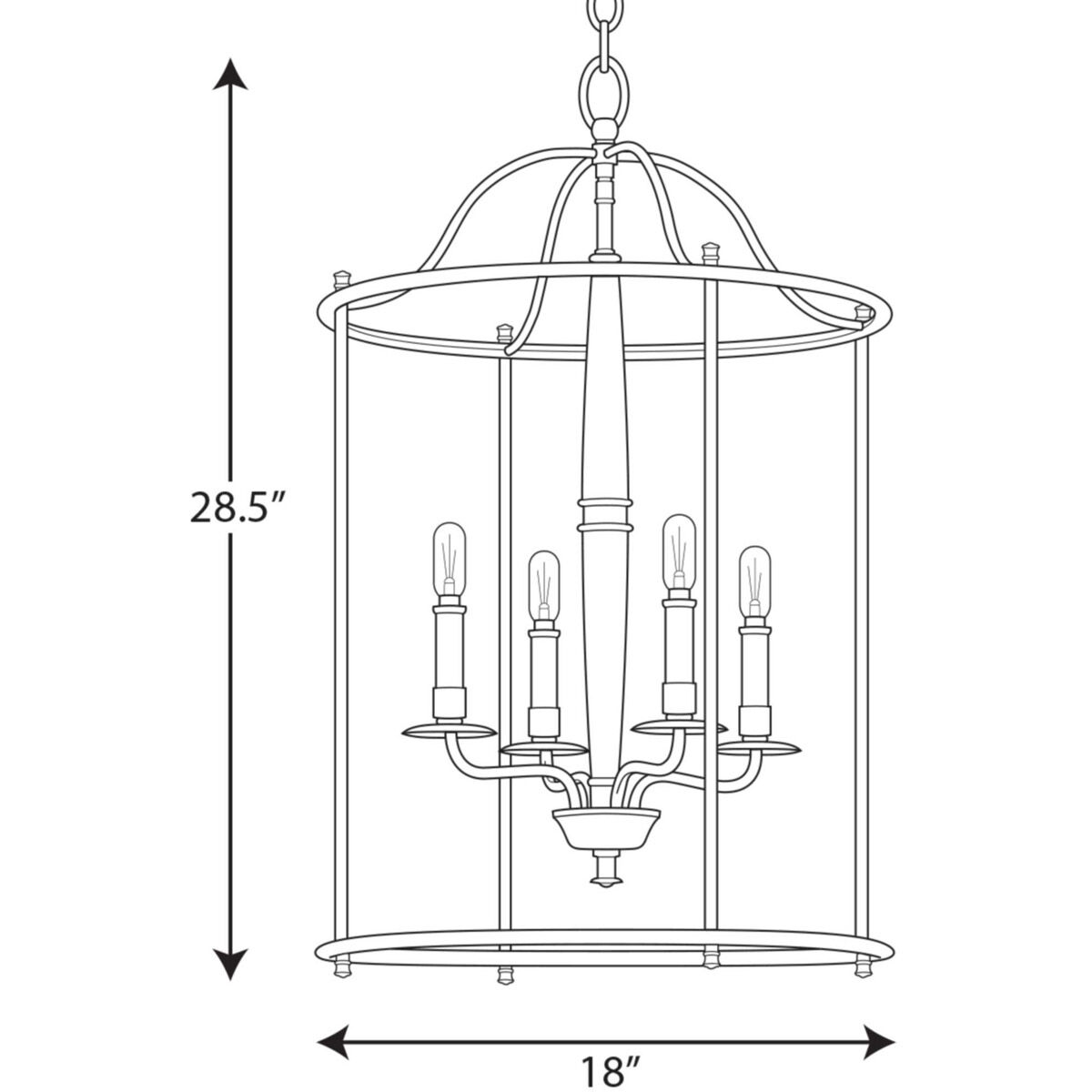 Durrell 4 Light 18 inch Matte Black Foyer Pendant Ceiling Light, Medium