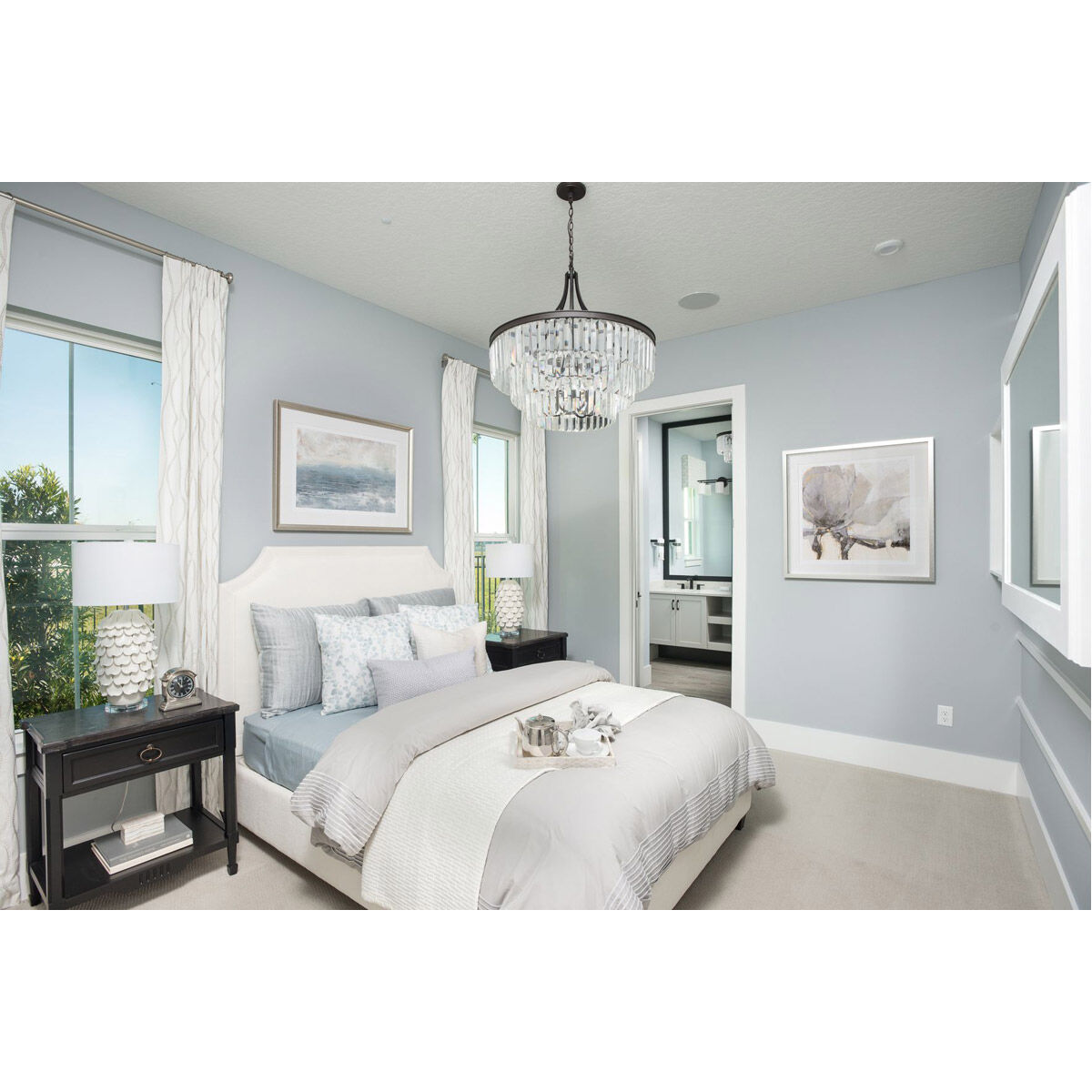 Glimmer 6 Light Antique Bronze Pendant Ceiling Light, Design Series