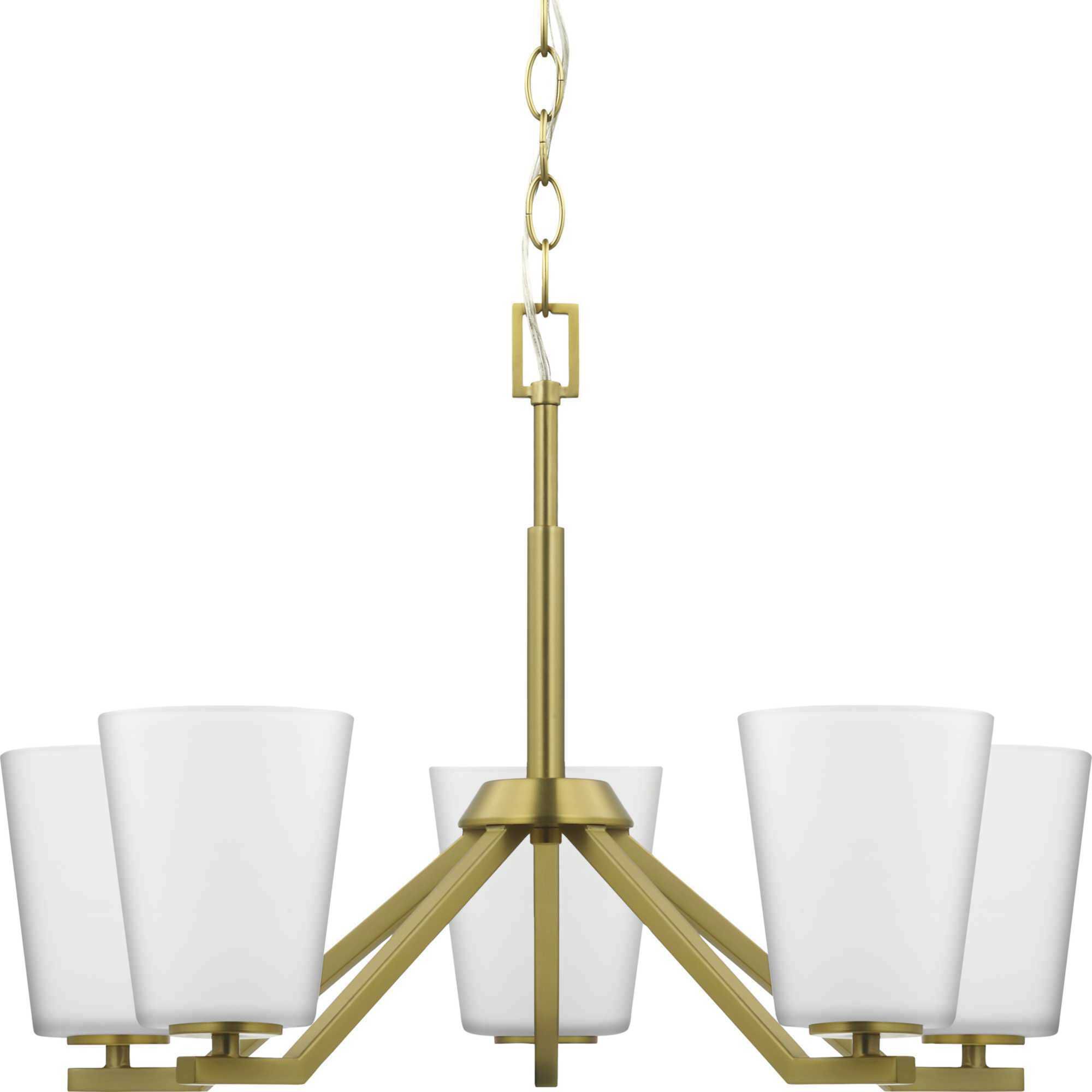 Vertex 5 Light 22.5 inch Brushed Gold Chandelier Ceiling Light