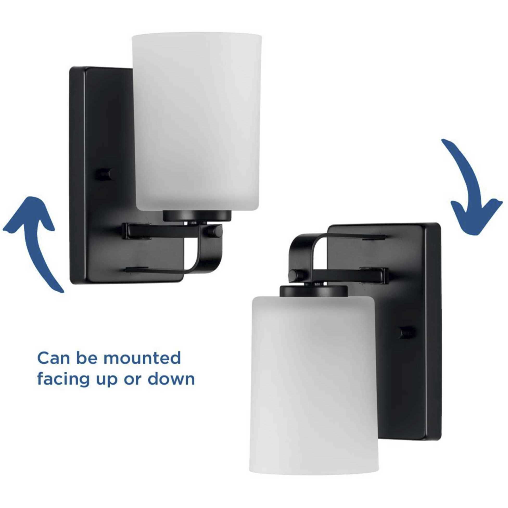 League 1 Light 5 inch Matte Black Bath Vanity Wall Light