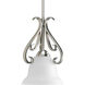Torino 1 Light 8 inch Brushed Nickel Mini-Pendant Ceiling Light in Etched