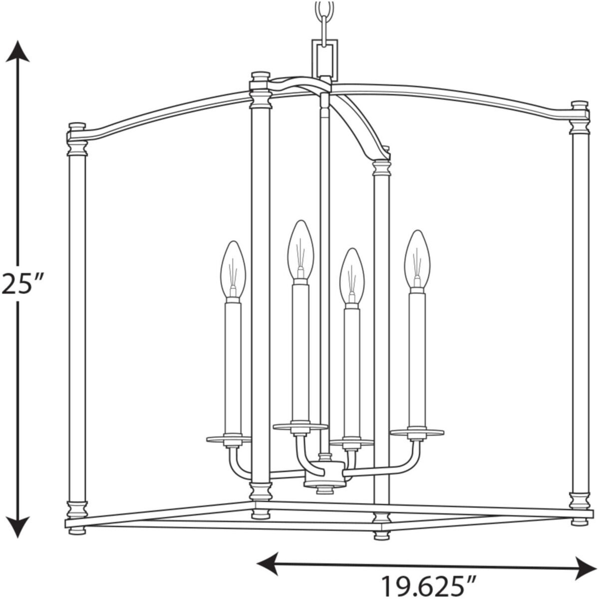 Winslett 4 Light 20 inch Matte Black Foyer Pendant Ceiling Light