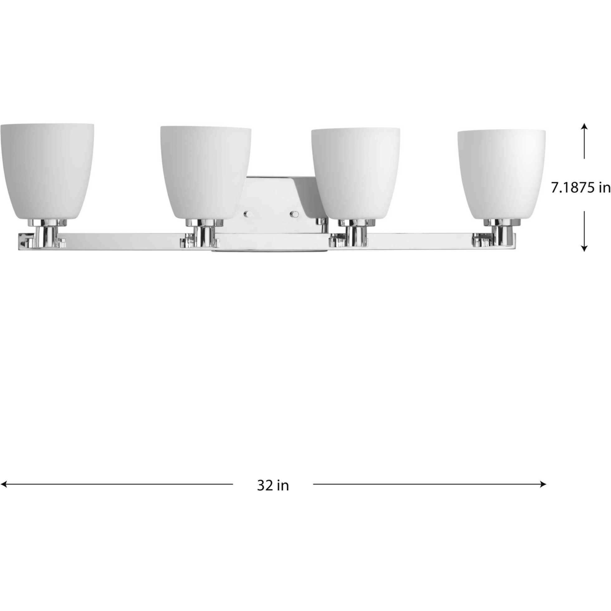 Fleet 4 Light 32 inch Polished Chrome Bath Vanity Wall Light