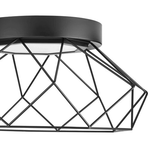Geodesic LED LED 18 inch Matte Black Flushmount Ceiling Light