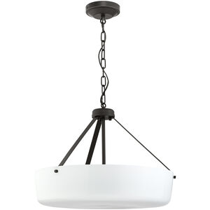 Lieon 3 Light 21 inch Antique Bronze Convertible Pendant Ceiling Light
