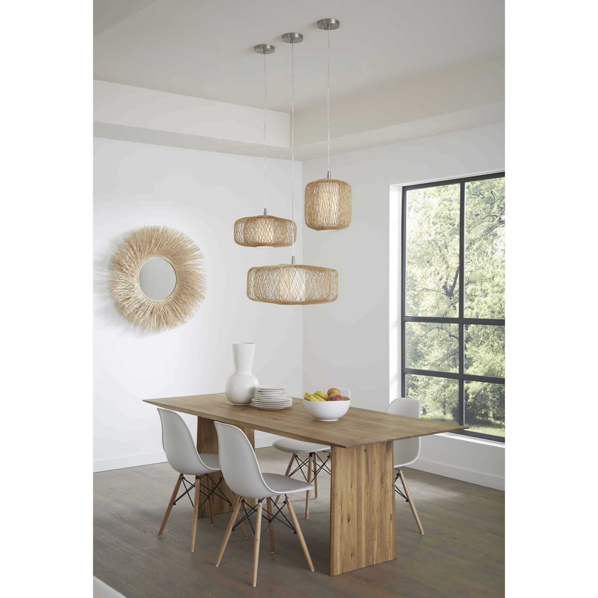 Cordova 1 Light 16 inch Natural Rattan Pendant Ceiling Light, Design Series