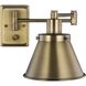 Hinton 12 inch 60.00 watt Vintage Brass Swing Arm Wall Light