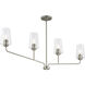 Celino Linear Chandelier Ceiling Light in Brushed Nickel