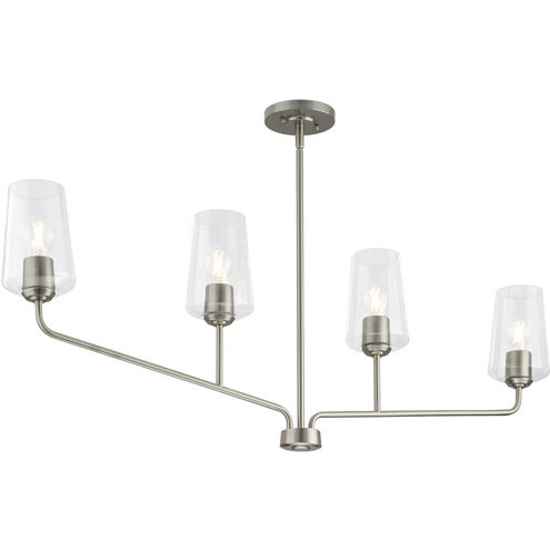 Celino Linear Chandelier Ceiling Light in Brushed Nickel