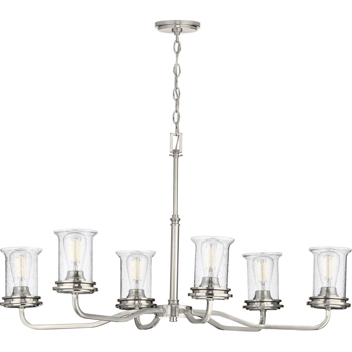 Winslett 6 Light 34.13 inch Brushed Nickel Chandelier Ceiling Light
