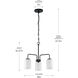 Merry 3 Light 18 inch Matte Black Linear Chandelier Ceiling Light