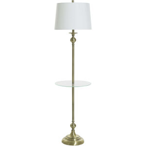 Cameron 62 inch 100.00 watt Antique Brass and Clear Floor Lamp Portable Light