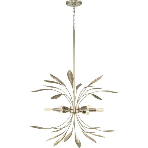 Mariposa 6 Light 28 inch Gilded Silver Pendant Ceiling Light