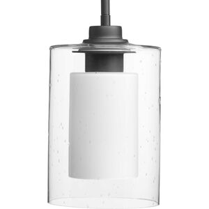 Double Glass 1 Light 6 inch Graphite Mini-Pendant Ceiling Light