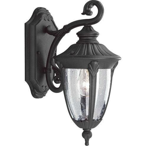 Meridian 1 Light 15 inch Textured Black Outdoor Wall Lantern, Small