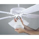 AirPro 52 inch White with Washed Oak/White Blades Ceiling Fan in White/Washed Oak