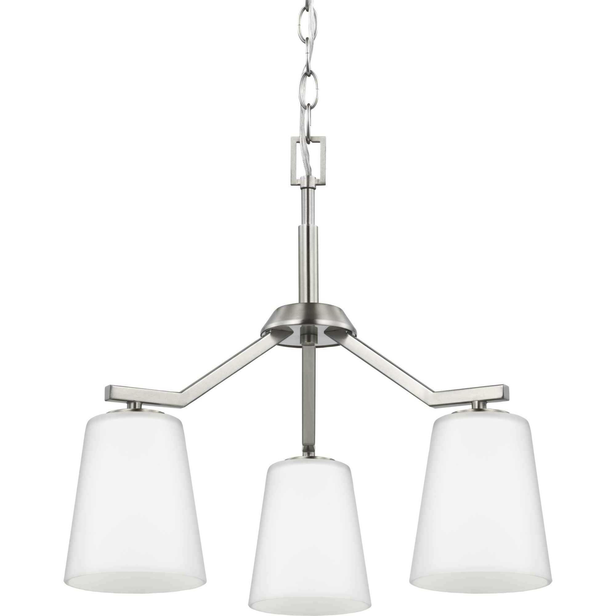 Vertex 3 Light 18 inch Brushed Nickel Convertible Chandelier Ceiling Light