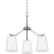 Vertex 3 Light 18 inch Brushed Nickel Convertible Chandelier Ceiling Light