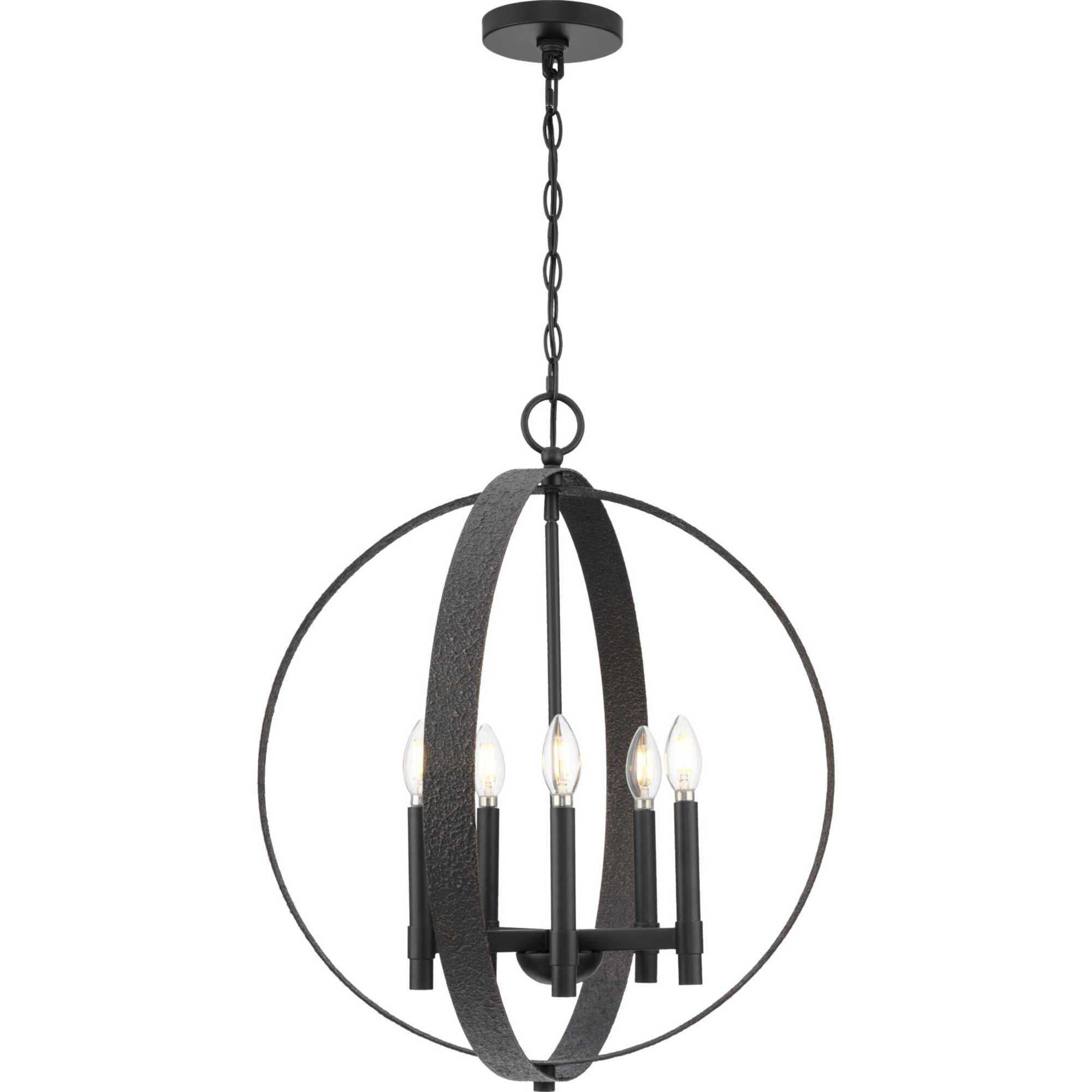 Allegheny 5 Light 22 inch Matte Black Chandelier Ceiling Light, Design Series