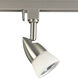 Track Lighting 1 Light 120V Brushed Nickel MR-16 Line Voltage Track Head Ceiling Light in White Glass