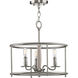 Durrell 3 Light 16 inch Brushed Nickel Semi-Flush Mount Convertible Ceiling Light