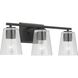 Vertex 3 Light 20.87 inch Matte Black Bath Light Wall Light