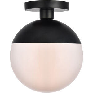 Eclipse 1 Light 10 inch Black Flush Mount Ceiling Light