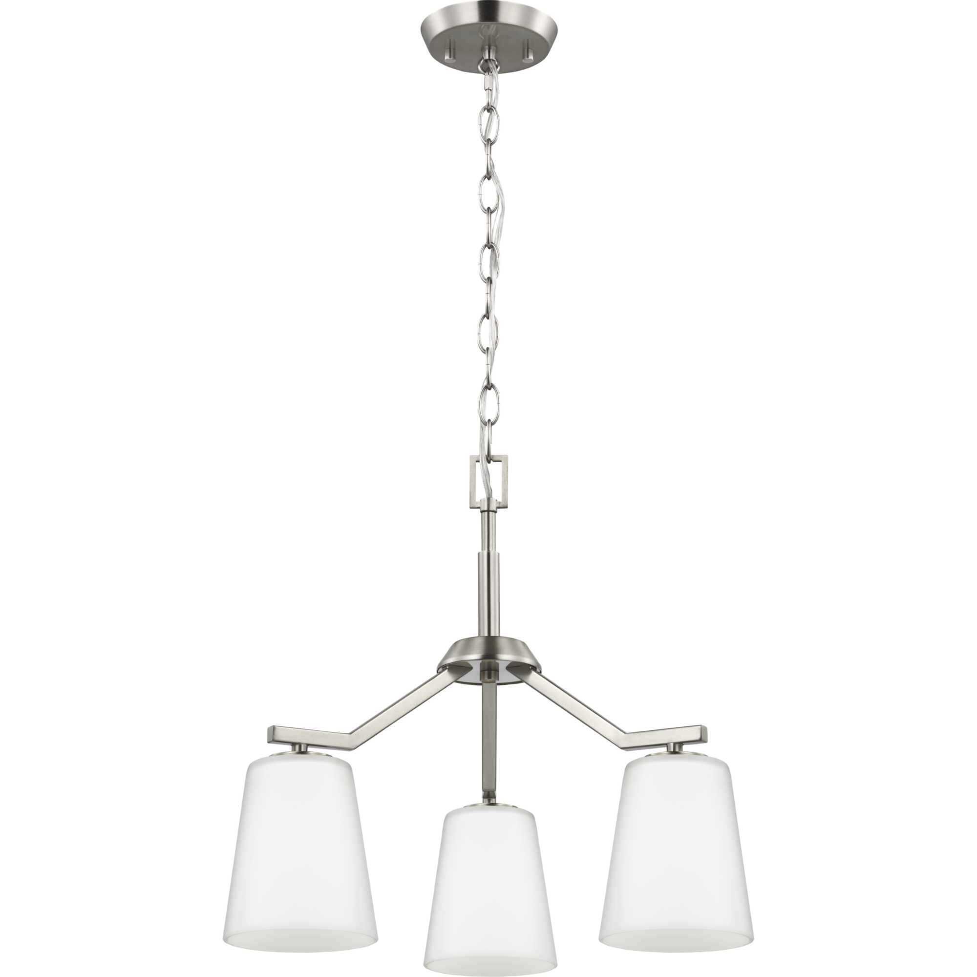 Vertex 3 Light 18 inch Brushed Nickel Convertible Chandelier Ceiling Light