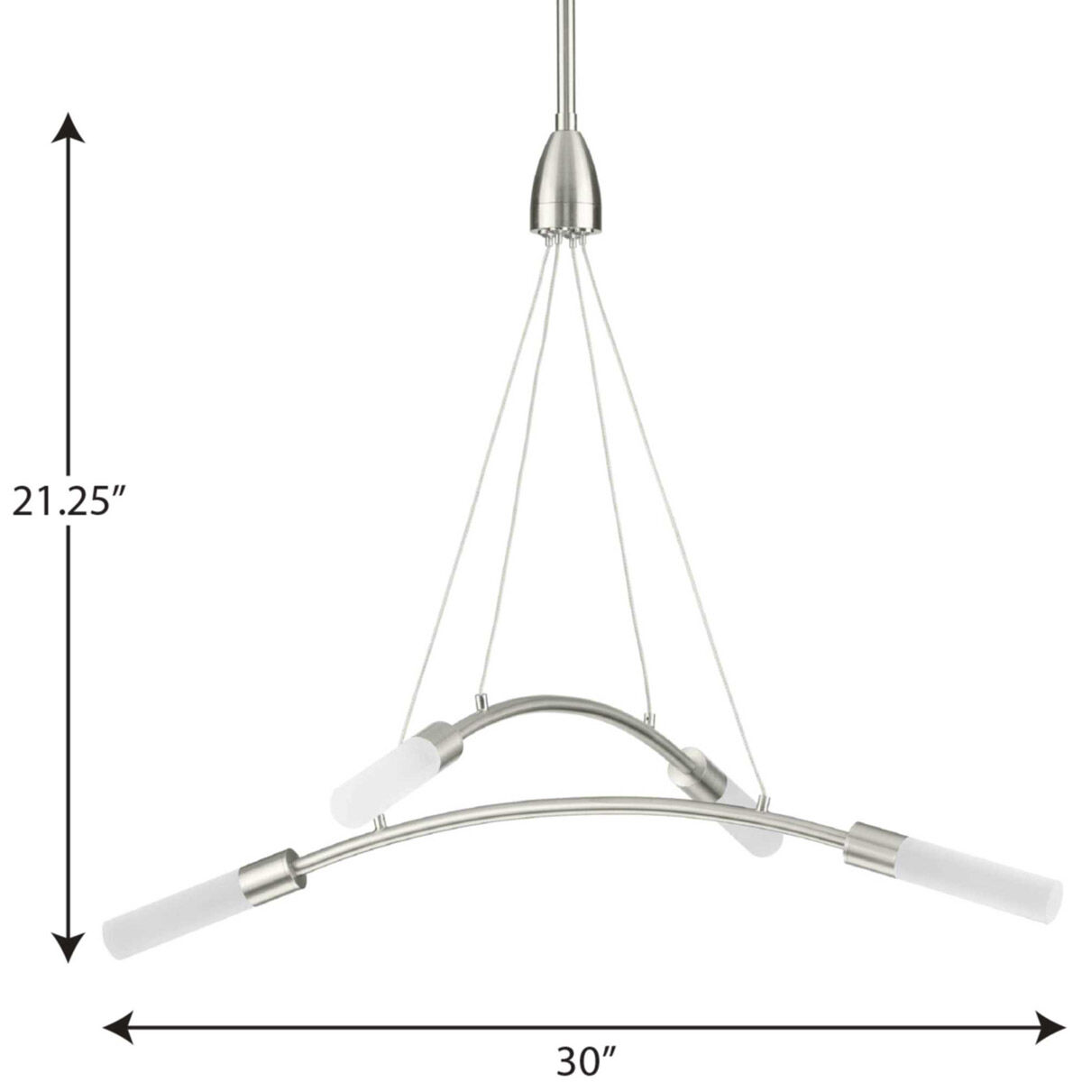 Kylo LED LED 30 inch Brushed Nickel Chandelier Ceiling Light, Progress LED