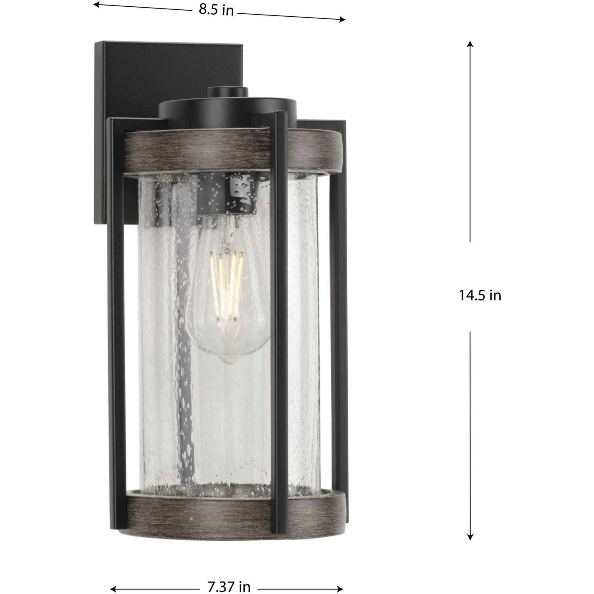 Whitmire 1 Light 15 inch Matte Black Outdoor Wall Lantern