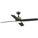 Shaffer II 56 inch Matte Black with Matte Black/Rustic Charcoal Blades Ceiling Fan, Progress LED