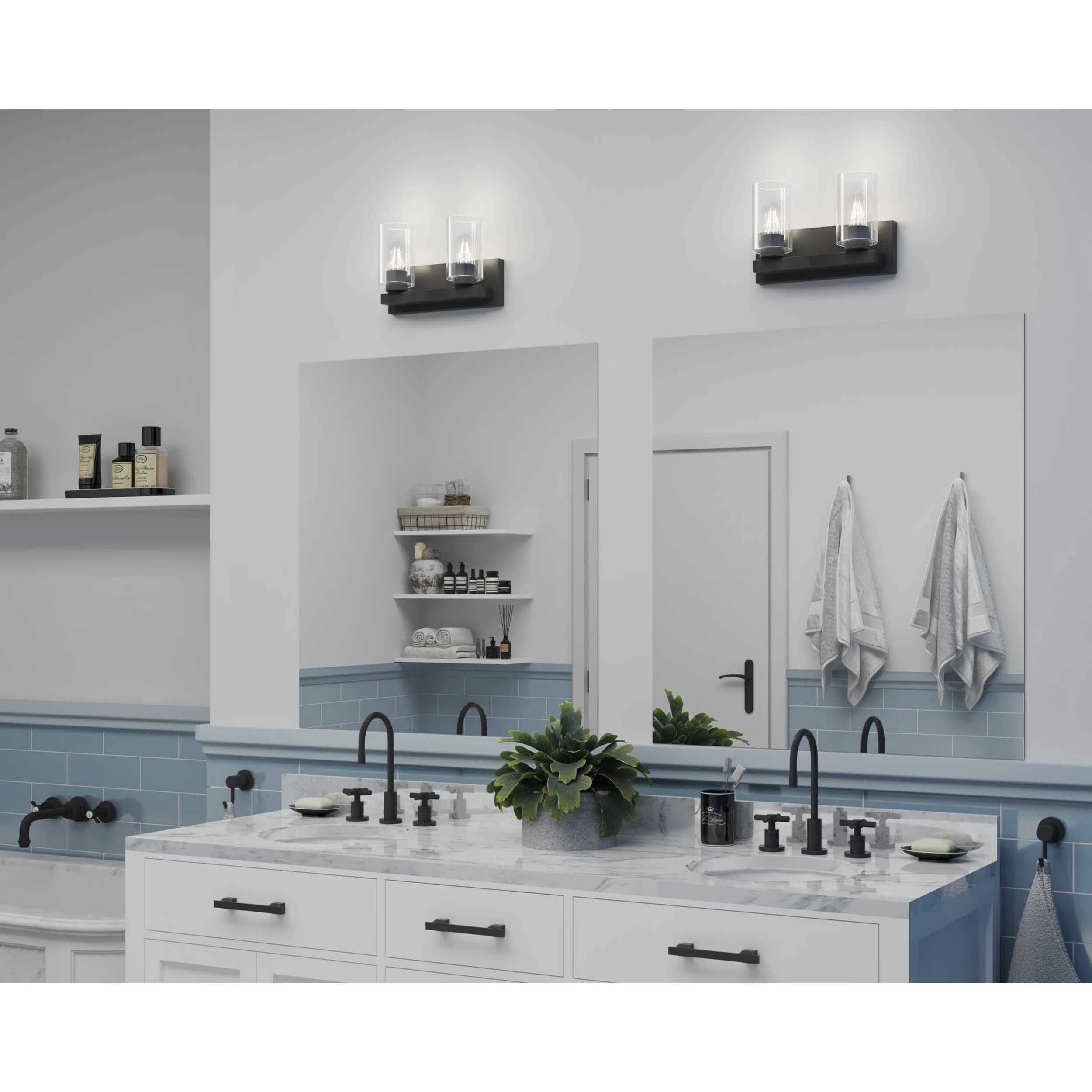 Goodwin 2 Light 12.87 inch Matte Black Vanity Light Wall Light