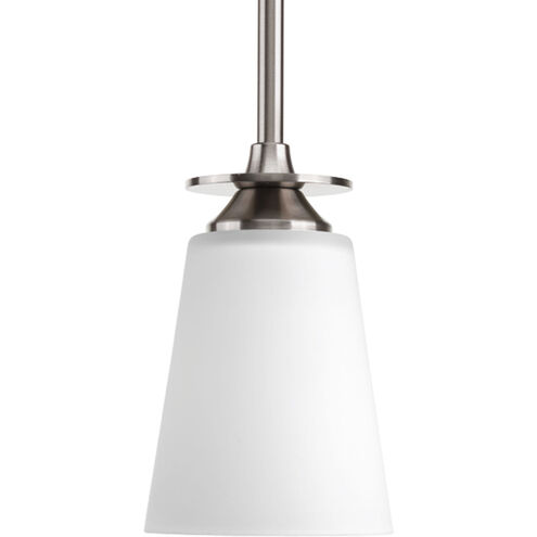 Cantata 1 Light 5 inch Brushed Nickel Mini-Pendant Ceiling Light in Etched Glass Painted White Inside