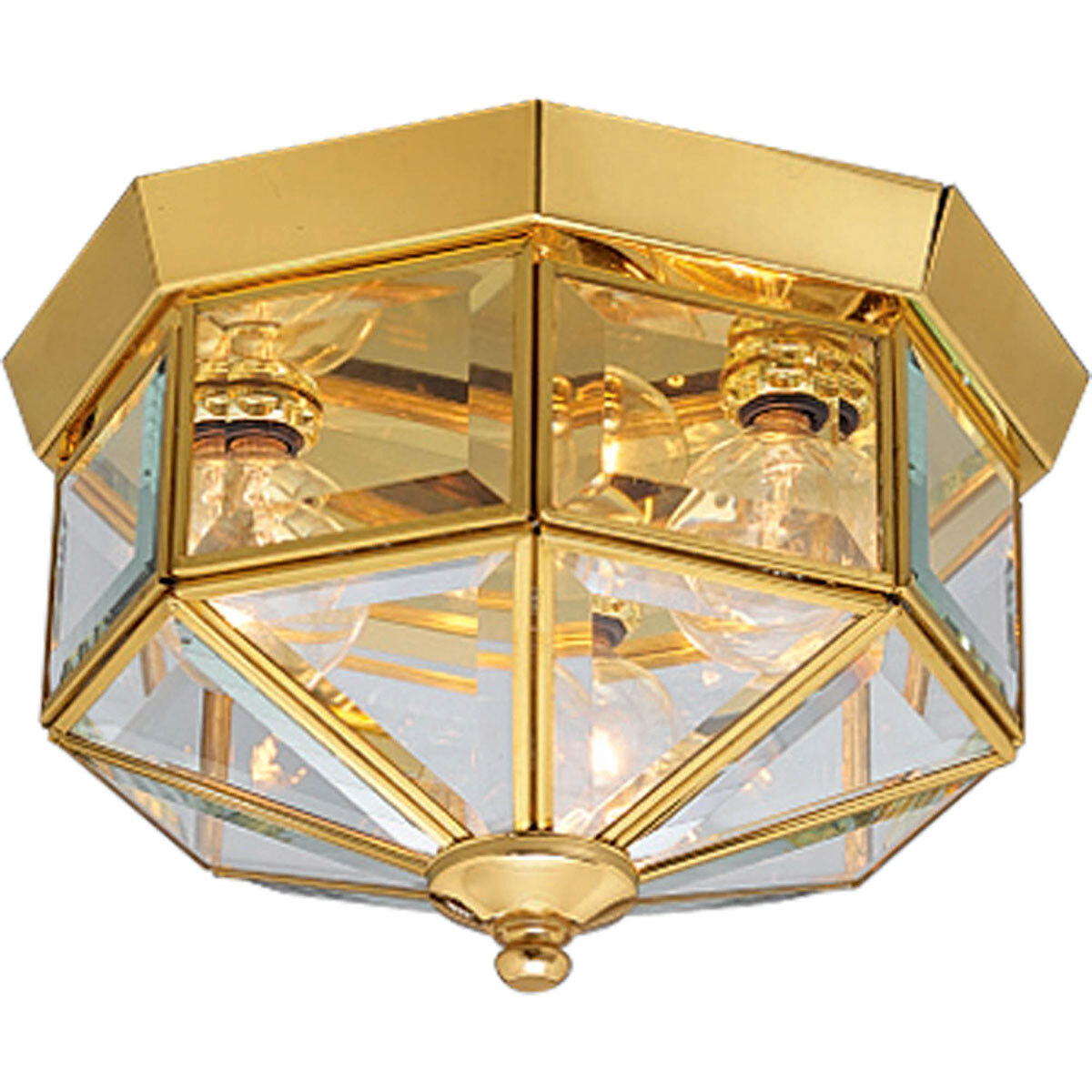 Polished brass flush store mount ceiling light