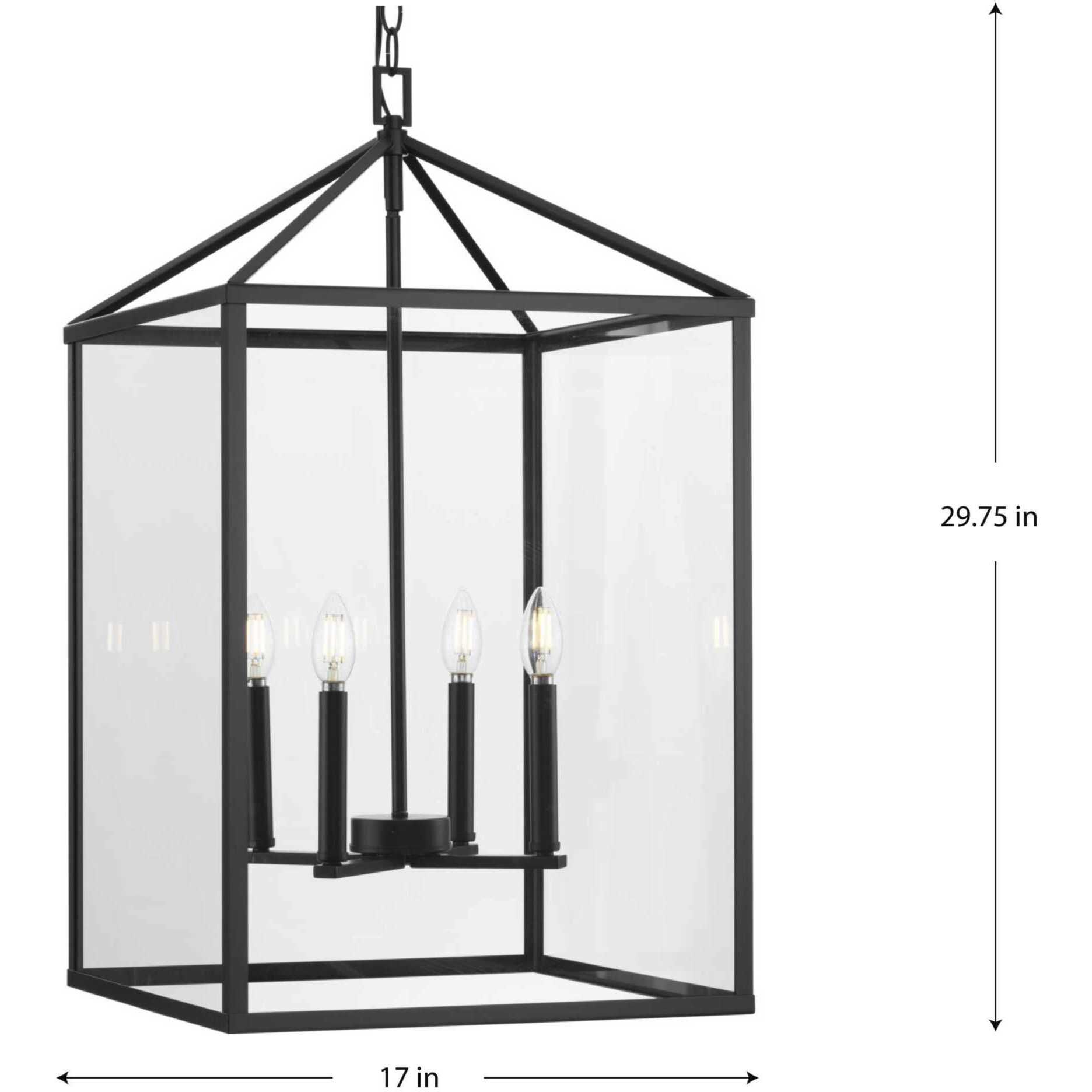 Hillcrest 4 Light 17 inch Matte Black Foyer Light Ceiling Light