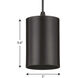CYL RNDS 1 Light 5 inch Antique Bronze Outdoor Pendant