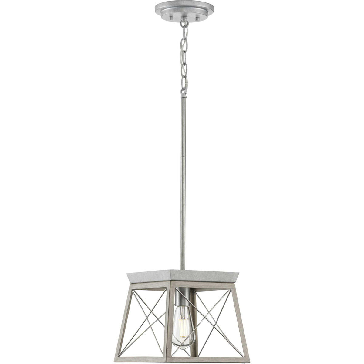 Bradberry antique white and galvanized farmhouse lantern pendant light sale