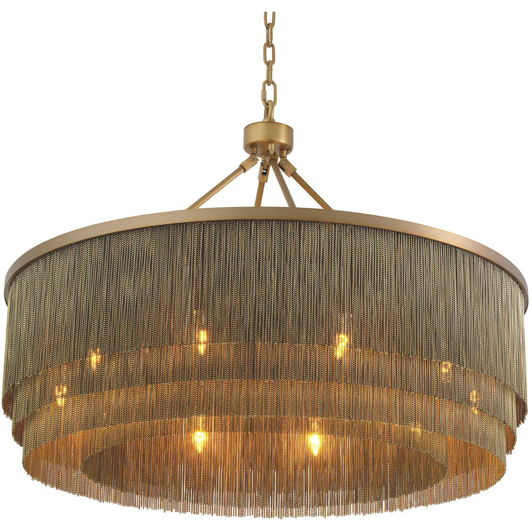 Tissot 10 Light 35.43 inch Antique Brass Chandelier Ceiling Light, Large