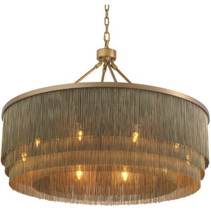 Tissot 10 Light 35.43 inch Antique Brass Chandelier Ceiling Light, Large