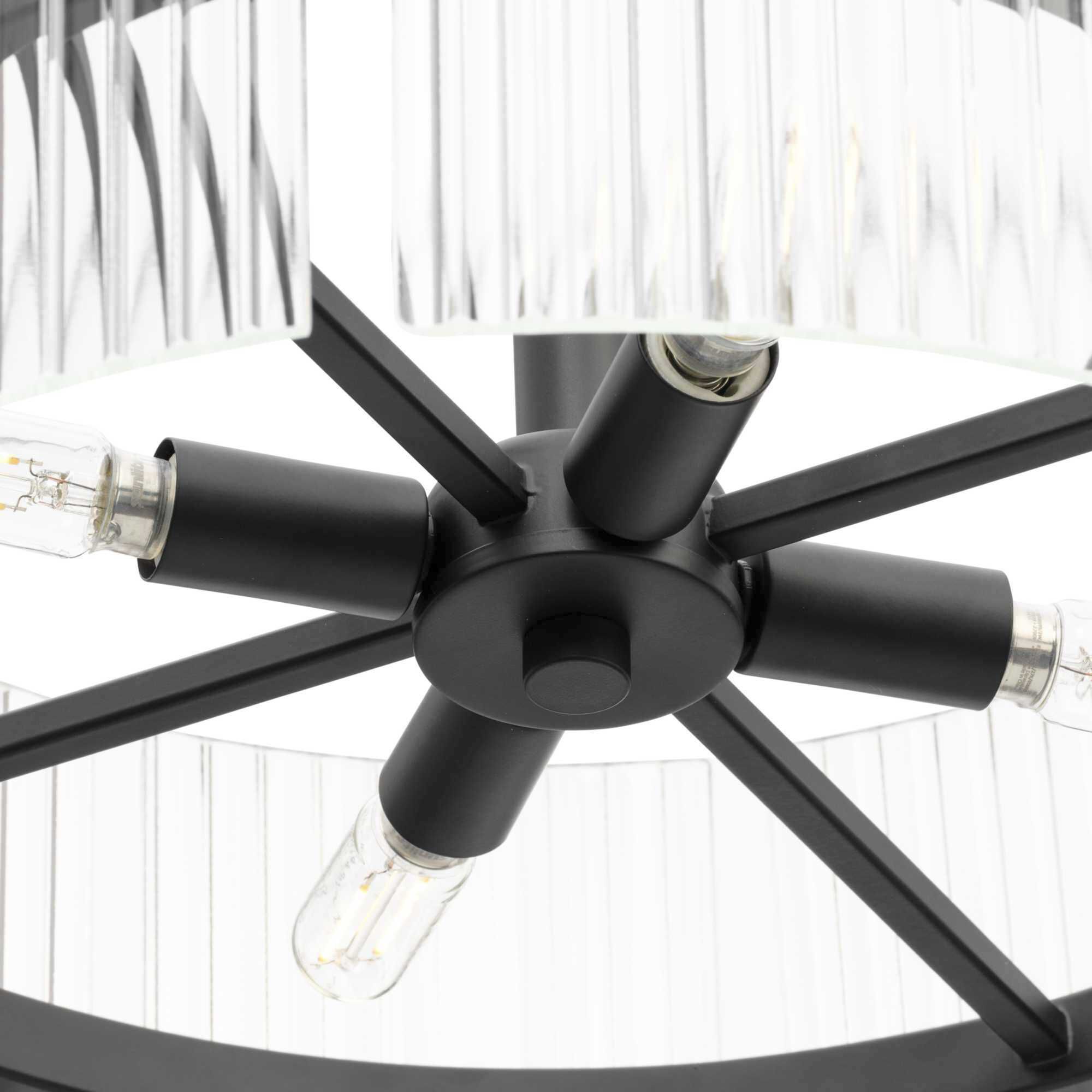 Seville 4 Light 17.87 inch Matte Black Convertible Pendant Ceiling Light, Design Series