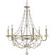 Chanelle 6 Light 34 inch Antique Silver Chandelier Ceiling Light