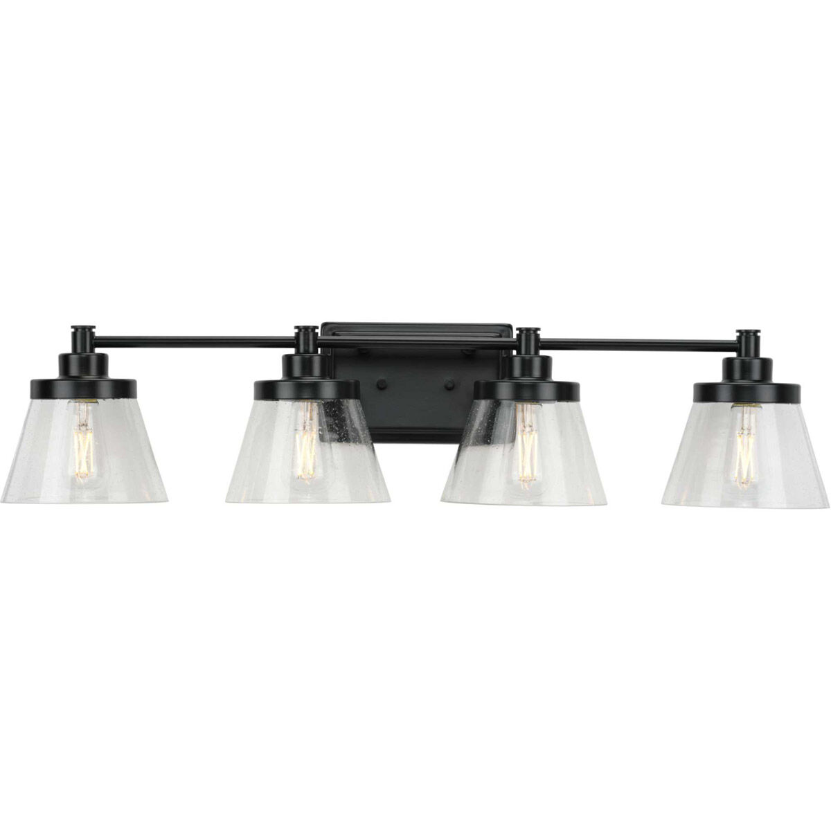 Hinton 4 Light 34 inch Matte Black Bath Vanity Wall Light