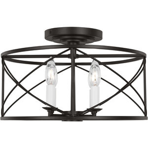 C&M by Chapman & Myers Beatrix 4 Light 15 inch Aged Iron Semi-Flush Mount Ceiling Light