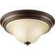 Spirit 2 Light 15.12 inch Antique Bronze Flush Mount Ceiling Light