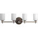 Compass 4 Light 32 inch Antique Bronze Bath Vanity Wall Light