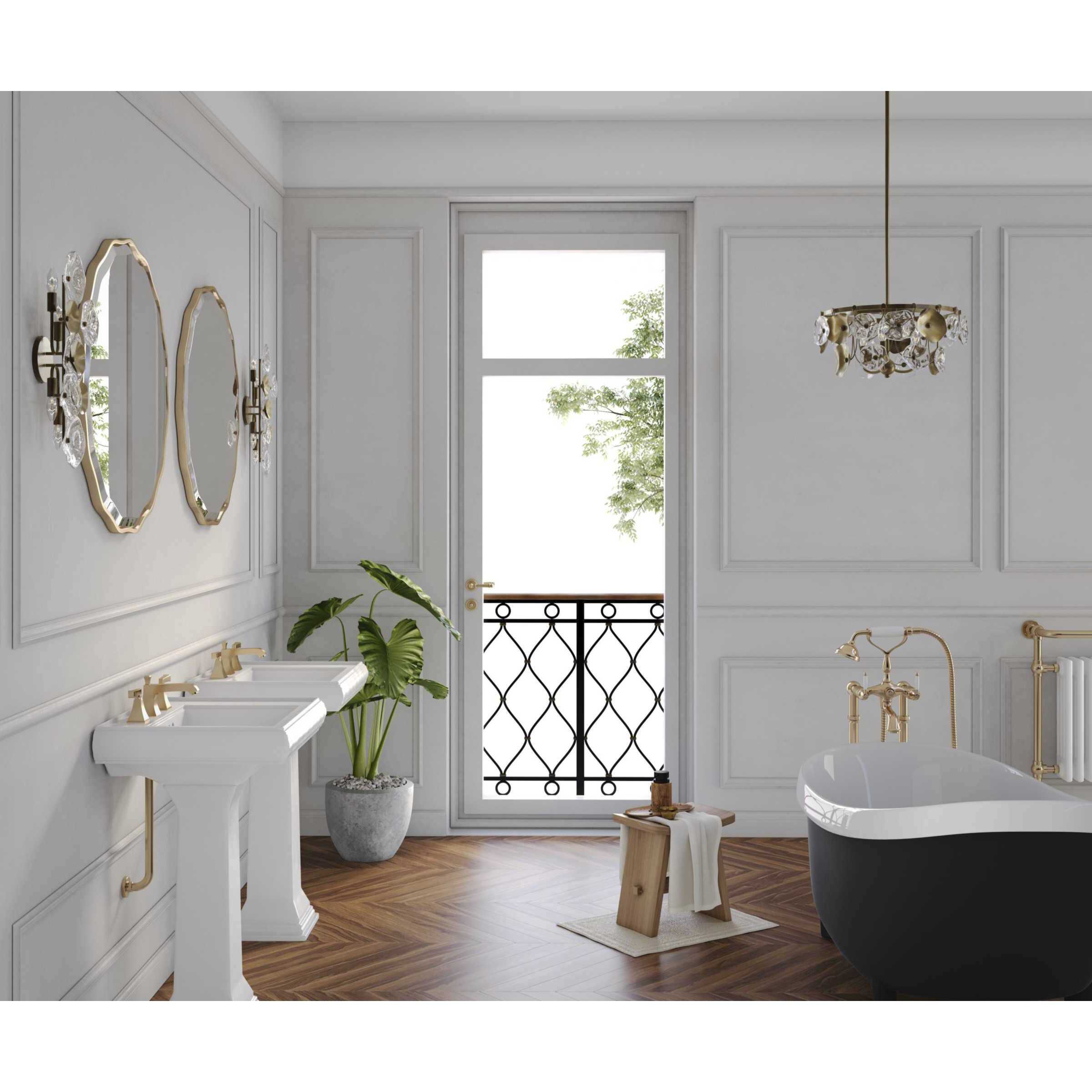 Loretta 4 Light 24 inch Gold Ombre Wall Sconce Wall Light, Design Series