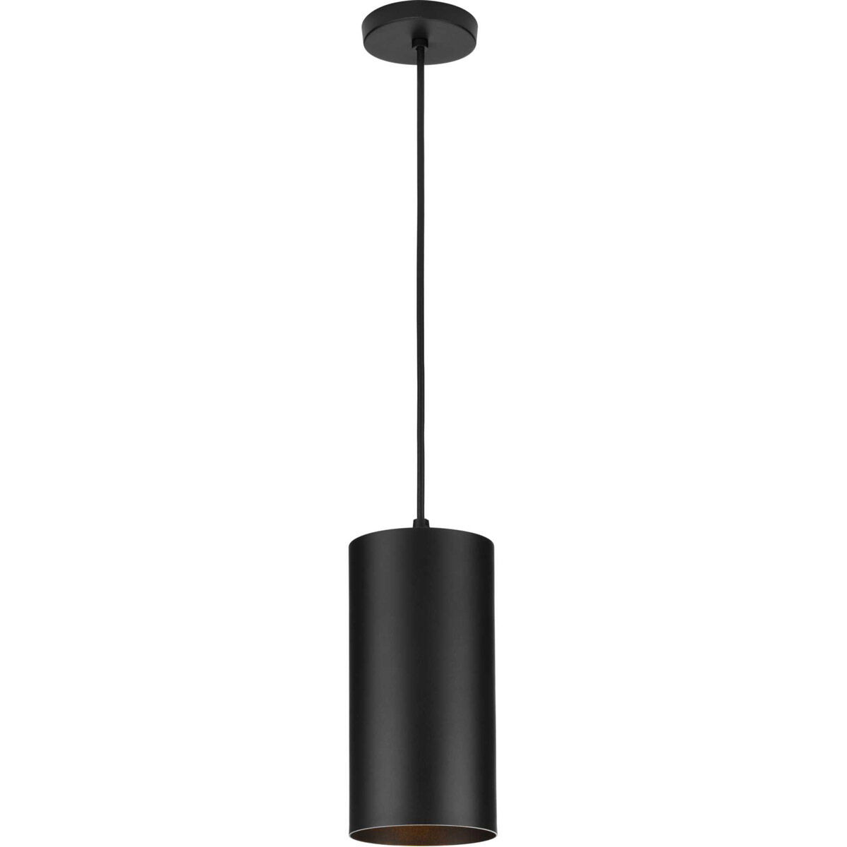 CYL RNDS 1 Light 6 inch Black Outdoor Pendant