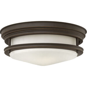 Hadley 2 Light 12 inch Oil Rubbed Bronze Indoor Flush Mount Ceiling Light in White