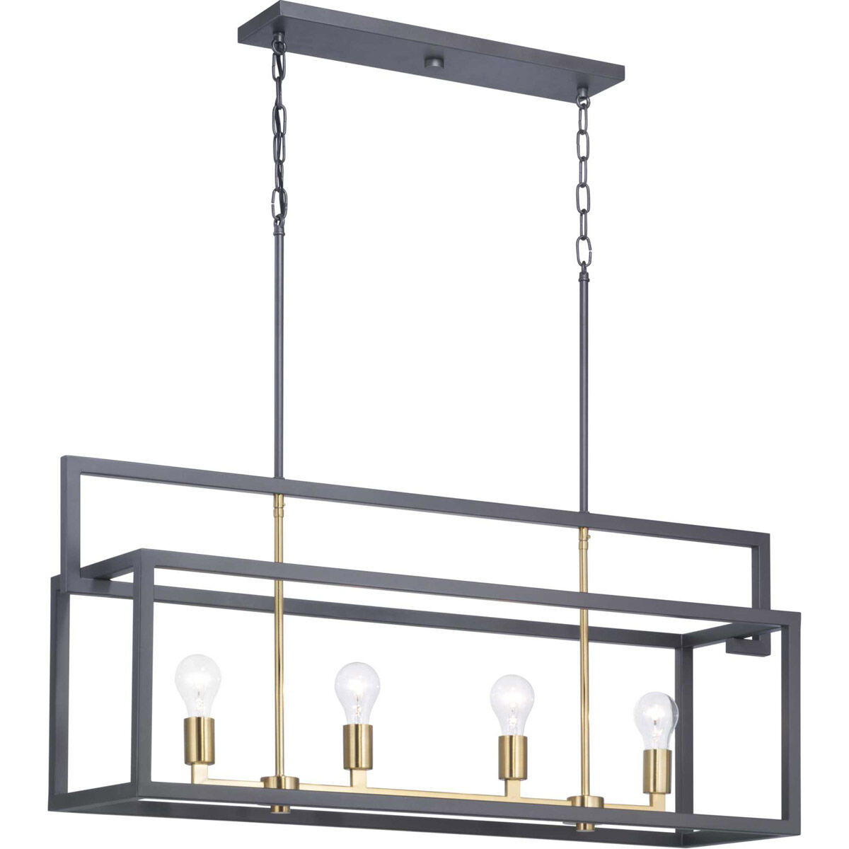Blakely 4 Light 41 inch Graphite Linear Chandelier Ceiling Light, Design Series