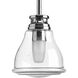 Academy 1 Light 5 inch Polished Chrome Mini-Pendant Ceiling Light in Clear Seeded Light Seeded Glass